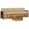 vidaXL Ensemble de canap&eacute;s d'ext&eacute;rieur 5 pc Naturel et Beige