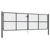 vidaXL Portail de jardin grillag&eacute; en acier galvanis&eacute; gris 400 x 125 cm