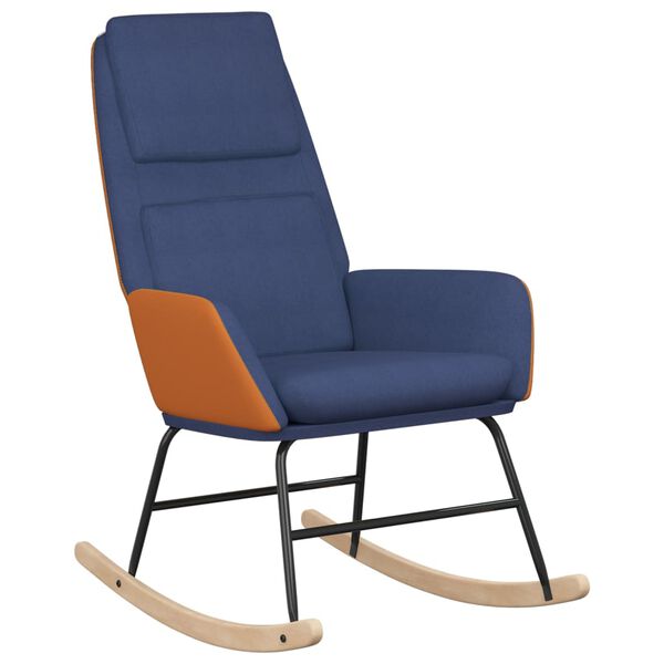 vidaXL Chaise &agrave; bascule Bleu Tissu