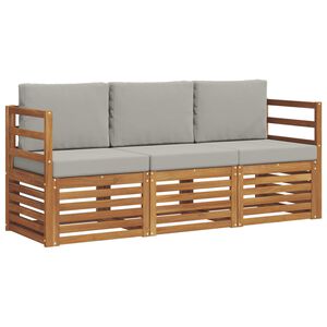 vidaXL Ensembles de canap&eacute;s avec coussin 3 pcs Gris Naturel et Clair