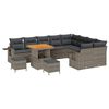 vidaXL Ensemble de canap&eacute; de jardin 12 pcs Gris polyrotin
