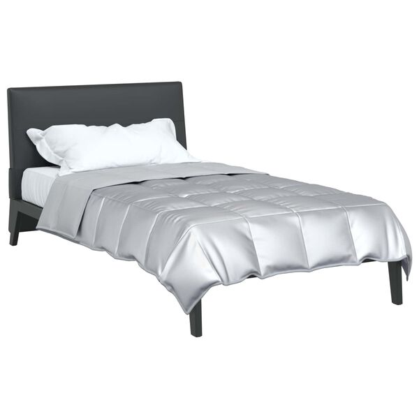 vidaXL Duvet d'&eacute;t&eacute; simple Argent&eacute; 135 x 200 cm Satin et Microfibre