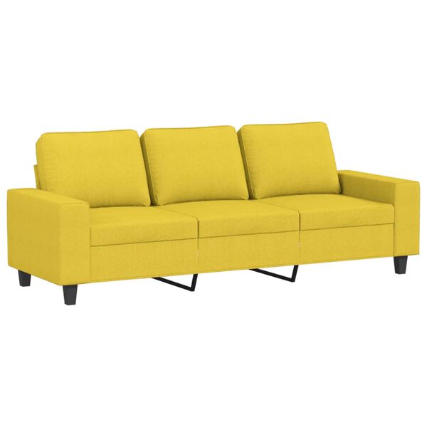 vidaXL Canap&eacute; &agrave; 3 places Jaune clair 180 cm Tissu
