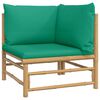 vidaXL Salon de jardin 6 pcs avec coussins vert bambou