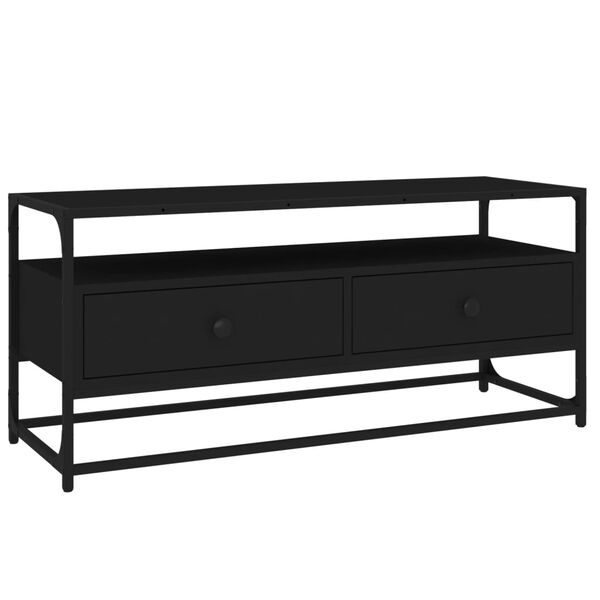 vidaXL Meuble TV noir 100x35x45 cm bois d'ing&eacute;nierie