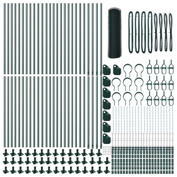 vidaXL Poteau de cl&ocirc;ture. Vert 100 x 0,8 m (maillage de 25 mm)