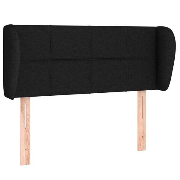 vidaXL T&ecirc;te de lit avec oreilles Noir 93x23x78/88 cm Tissu
