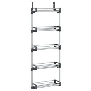vidaXL Organisateur de porte avec 5 &eacute;tag&egrave;res 52x20x135 cm aluminium