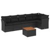 vidaXL Salon de jardin 7 pcs avec coussins noir r&eacute;sine tress&eacute;e