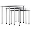 vidaXL Tables gigognes 3 pcs Noir Verre tremp&eacute;