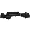 vidaXL Ensemble de canap&eacute;s 4 pcs coussins d&eacute;coratifs et coussins Noir