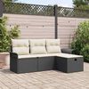 vidaXL Ensemble de canap&eacute; de jardin 4 pcs Noir et cr&egrave;me Poly rotin