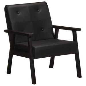 vidaXL Fauteuil noir cuir v&eacute;ritable