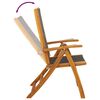 vidaXL Chaises de jardin pliantes lot de 8 acacia massif et textil&egrave;ne