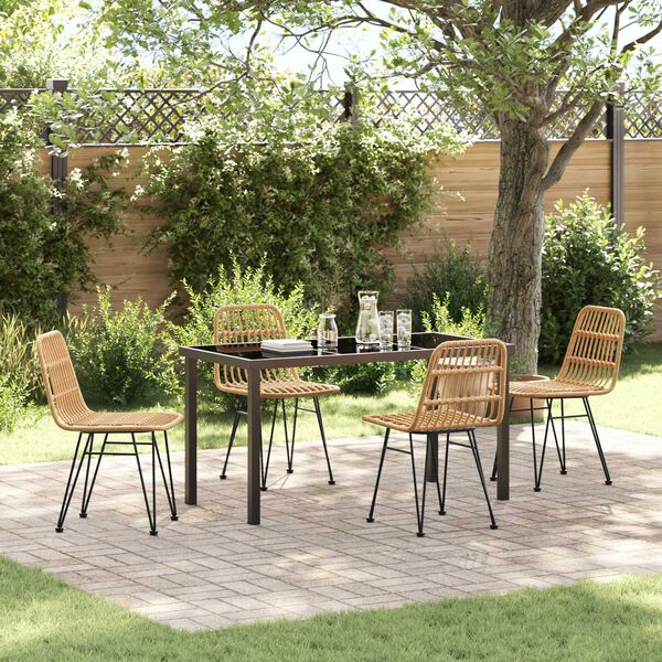 vidaXL Ensemble de salle &agrave; manger pour jardin 5 pcs Marron