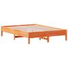 vidaXL Lit biblioth&egrave;que sans matelas cire marron 160x200 cm pin massif