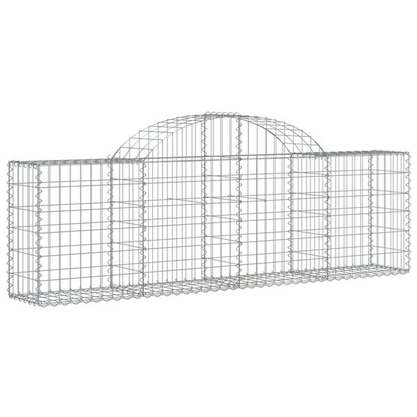 vidaXL Paniers à gabions arqués 18 pcs 200x30x60/80 cm Fer galvanisé