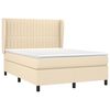 vidaXL Sommier &agrave; lattes de lit avec matelas Cr&egrave;me 140x190 cm Tissu