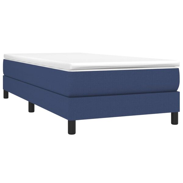 vidaXL Sommier à lattes de lit avec matelas Bleu 100x200 cm Tissu
