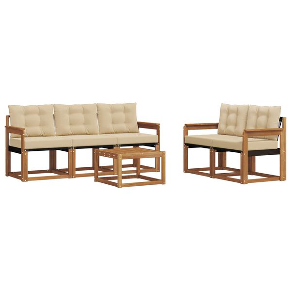 vidaXL Ensemble de canap&eacute;s d'ext&eacute;rieur 6 pcs Naturel et Beige