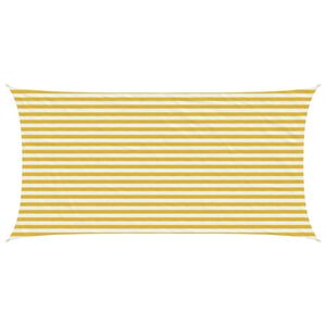 vidaXL Voile d'ombre Jaune et blanc 2,5 x 6 m HDPE