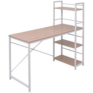 vidaXL Bureau avec biblioth&egrave;que &agrave; 4 niveaux ch&ecirc;ne