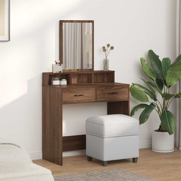 vidaXL Table de Toilette Ch&ecirc;ne brun 79 x 41 x 140 cm Bois d'ing&eacute;nierie