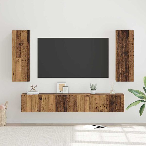 vidaXL Ensemble meuble TV 5 pcs Bois Ancien Bois d'ing&eacute;nierie