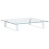 vidaXL Support de moniteur blanc 40x35x8 cm verre tremp&eacute; et m&eacute;tal