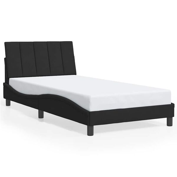 vidaXL Cadre de lit sans matelas Hanko noir 100x200 cm velours