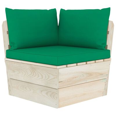 vidaXL Salon de jardin palette 6 pcs avec coussins bois d'épicéa