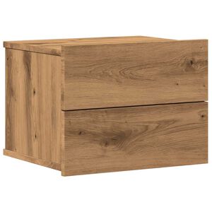 vidaXL Table de chevet murale ch&ecirc;ne artisanal 40x32x30 cm