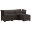 vidaXL Canap&eacute; de jardin 4 places avec coussins style rotin PP Marron