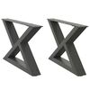 vidaXL Pieds de table basse 2 pi&egrave;ces Anthracite 50 x (30-31,3) cm Acier