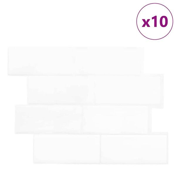 vidaXL Carreau de métro 10 pcs Blanc 29.4 x 21.4 cm