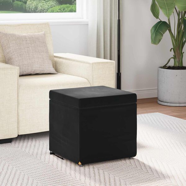 vidaXL Tabouret Noir 41 x 41 x 40 cm Velours et Bois Composite
