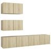 vidaXL Ensemble de meubles TV 4 pcs Ch&ecirc;ne sonoma Bois d'ing&eacute;nierie