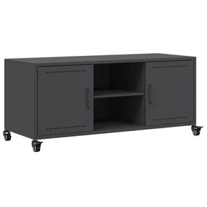 vidaXL Meuble TV noir 100,5x39x43,5 cm acier