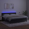 vidaXL Sommier &agrave; lattes de lit avec matelas et LED Noir 180x200 cm