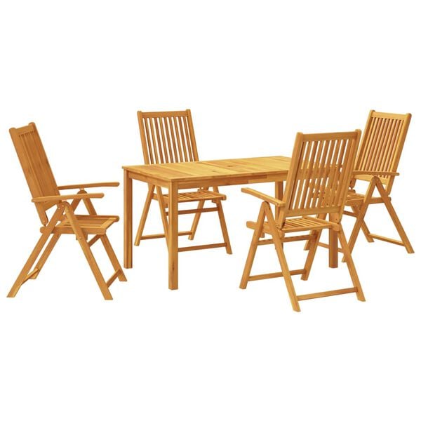 vidaXL Ensemble à manger de jardin 5 pcs 140x80x74 cm Bois d'acacia solide
