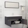 vidaXL Ensemble de meubles de salle de bain Gris Agglom&eacute;r&eacute;