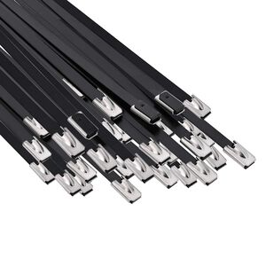 vidaXL Attache de c&acirc;ble 50 pc 4,6 x 200 mm Noir