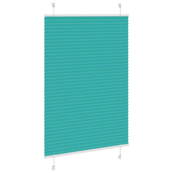vidaXL Store pliss&eacute; vert p&eacute;trole 85x150 cm largeur du tissu 84,4 cm