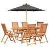vidaXL Ensemble de salle &agrave; manger d'ext&eacute;rieur avec parasol 8 pc