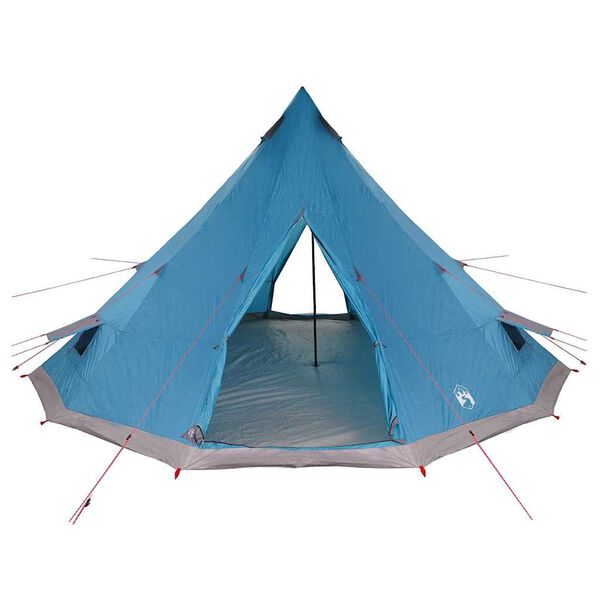 vidaXL Tente Tipi familiale avec toit Bleu et gris 560 x 560 x 300 cm
