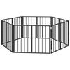 vidaXL Porte pour chien 6 pc Noir 80 x 60 cm Acier galvanis&eacute;
