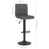 vidaXL Tabourets de bar lot de 2 gris foncé tissu