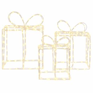 vidaXL Bo&icirc;tes cadeaux lumineuses de No&euml;l LOVIISA 3 pc 360 LED