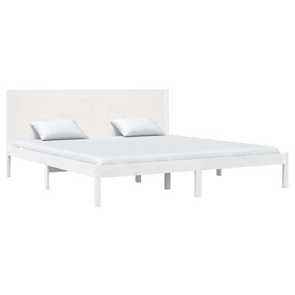 vidaXL Cadre de lit sans matelas blanc 180x200 cm bois massif