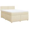 vidaXL Sommier &agrave; lattes de lit avec matelas Cr&egrave;me 160x200 cm Tissu